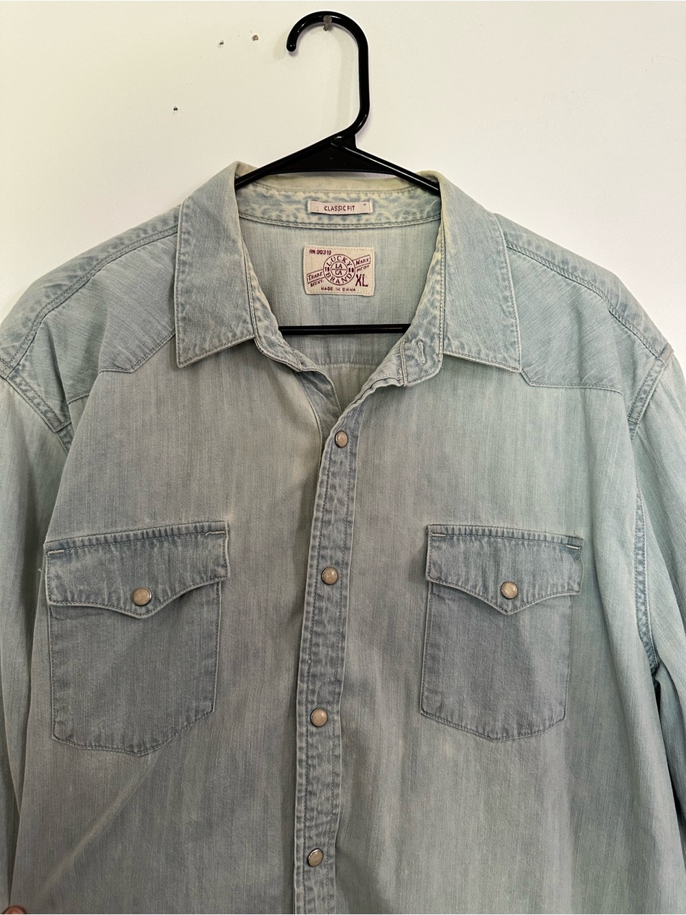 Lucky Brand Light Blue Denim Button-Down Western Shirt